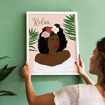 Zonon 6 Pcs Black Woman Wall Art Decor for Home