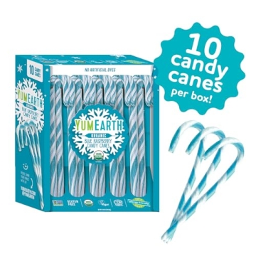 YumEarth Organic Blue Raspberry Candy Canes - 10 Count