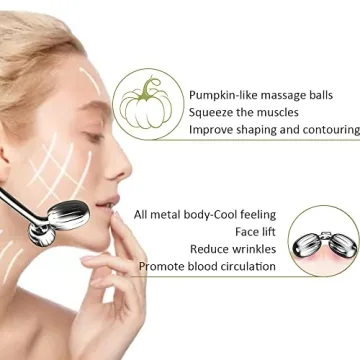 Yeamon Face Massager: Metal Roller & Gua Sha for Radiant Skin
