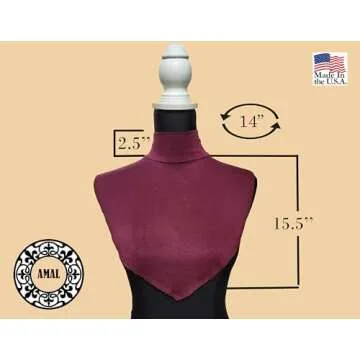 AMAL Muslim Fake Collar Hijab Extensions Neck Cover Under Top USA (Black)