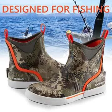 BASSDASH Men’s Waterproof Deck Boots for Fishing & Boating