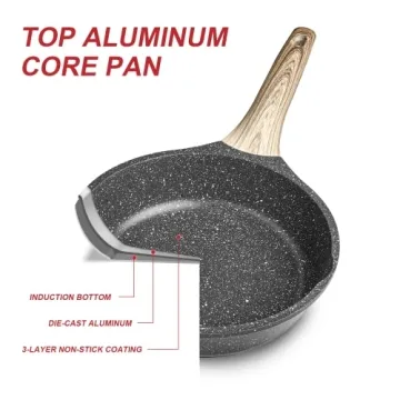 Caannasweis Nonstick Granite Frying Pan - Healthy Cooking Made Easy