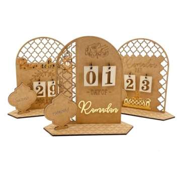 Wooden Ramadan Advent Calendar for Home Decor and Gifts