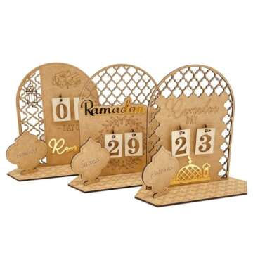 Wooden Ramadan Advent Calendar for Home Decor and Gifts