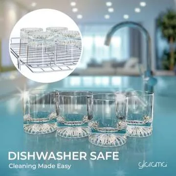 GLORAMA Premium Old Fashioned Whiskey Glasses with Heavy Bottom – Vintage Bar Drinkware for a Cocktail, Bourbon, or Scotch – Durable Crystal Rocks Glass – Set of 4, 10 oz