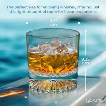 GLORAMA Premium Old Fashioned Whiskey Glasses with Heavy Bottom – Vintage Bar Drinkware for a Cocktail, Bourbon, or Scotch – Durable Crystal Rocks Glass – Set of 4, 10 oz