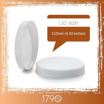 Wide Mouth 1 Gallon Glass Jar with Lid - Glass Gallon Jar for Kombucha & Sun Tea Gallon Mason Jars are Large Glass Jars with Lids 1 Gallon for Food Storage - 4pk Large Jars with Airtight Plastic Lids