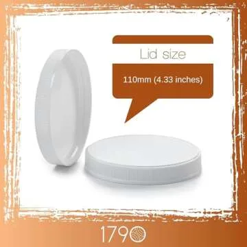 Wide Mouth 1 Gallon Glass Jar with Lid - Glass Gallon Jar for Kombucha & Sun Tea Gallon Mason Jars are Large Glass Jars with Lids 1 Gallon for Food Storage - 4pk Large Jars with Airtight Plastic Lids