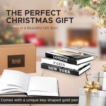 3 Decorative Books for Home Decor with Blank Pages, Coffee Table Books, Black and White Decor,Fake B...