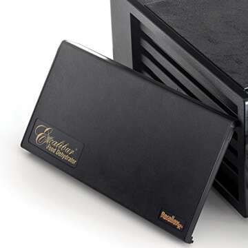 Excalibur 5-Tray Electric Food Temperature Settings and 26-hour Timer Automatic Shut Off for Faster and Efficient Drying Includes Guide to Dehydration, Black