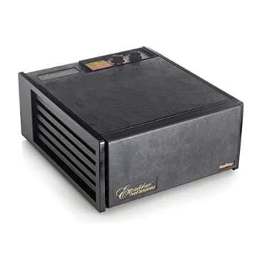 Excalibur 5-Tray Electric Food Temperature Settings and 26-hour Timer Automatic Shut Off for Faster and Efficient Drying Includes Guide to Dehydration, Black