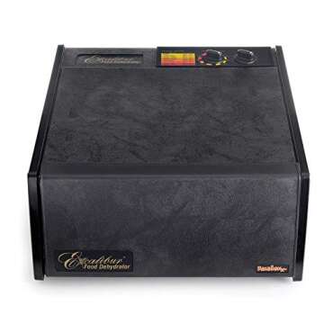 Excalibur 5-Tray Electric Food Temperature Settings and 26-hour Timer Automatic Shut Off for Faster and Efficient Drying Includes Guide to Dehydration, Black