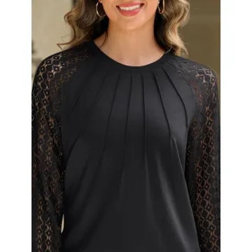Stylish AUTOMET Women's Lace Long Sleeve Blouse 2024