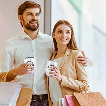 Boao 2 Pcs Valentine Gift for Him or Her, One Fisherman, Catch of His Life Couple Tumbler Set, 12 oz...