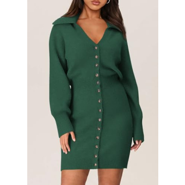 PRETTYGARDEN Trendy Long Sleeve Sweater Dress for Women