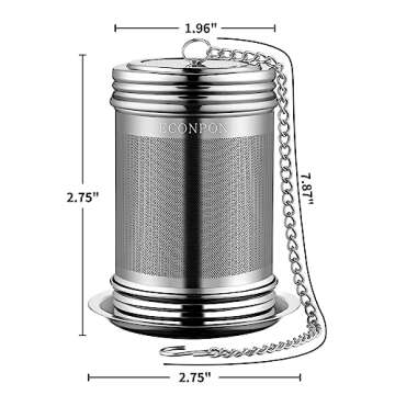 ECONPON Loose Leaf Tea Steeper - Extra Fine Mesh Reusable Metal Tea Infuser
