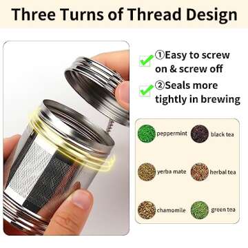 Versatile Loose Leaf Tea Steeper Extra Fine Mesh for All Brewing Needs