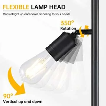 Bricosmocon Industrial Floor Lamp with Adjustable Lights