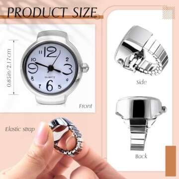 Landical 10 Pcs Creative Adjustable Finger Watches Ring for All Styles