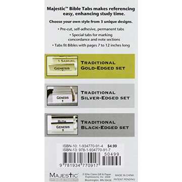 Majestic Traditional Silver-Edged Bible Tabs - Effortless and Elegant Navigation