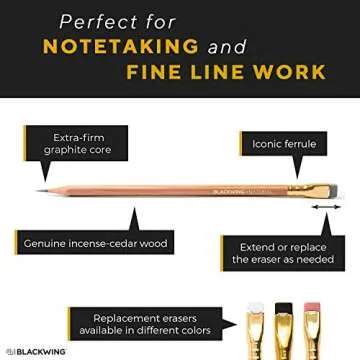 Premium Blackwing Natural Pencils Pack of 12 for Artists and Writers