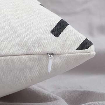 CDWERD 18x18 Inch Pillow Covers, Boho Pillow Covers Set of 4, Modern Farmhouse Neutral Decorative Pillowcases, Faux Leather and Linen Cushion Case