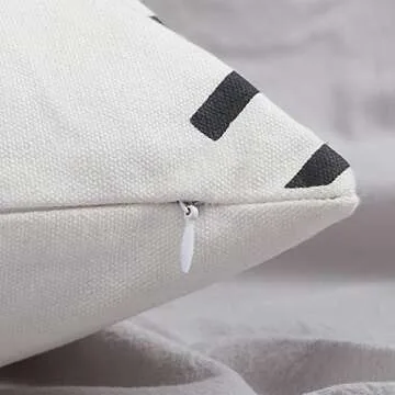 CDWERD 18x18 Inch Pillow Covers, Boho Pillow Covers Set of 4, Modern Farmhouse Neutral Decorative Pillowcases, Faux Leather and Linen Cushion Case