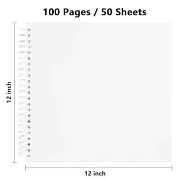 Hiwhy Scrapbook 12x12 Inch DIY Scrapbook Album Hardcover Kraft Paper Scrap Book Photo Albums 50 Shee...