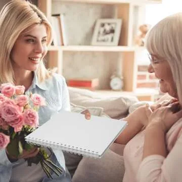 Hiwhy Scrapbook 12x12 Inch DIY Scrapbook Album Hardcover Kraft Paper Scrap Book Photo Albums 50 Sheets Memory Book for Family, Wedding