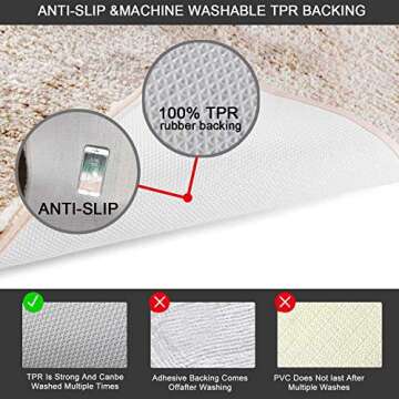 Folixitar Bathroom Rug, 16X24 Inch, Non-Slip Microfiber Bath Mat, Super Water Absorbent, Machine Washable, Thick, Soft Shaggy Rugs Carpet for Bath Room, Shower, Hot Tub, Spa