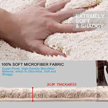 Folixitar Bathroom Rug, 16X24 Inch, Non-Slip Microfiber Bath Mat, Super Water Absorbent, Machine Washable, Thick, Soft Shaggy Rugs Carpet for Bath Room, Shower, Hot Tub, Spa