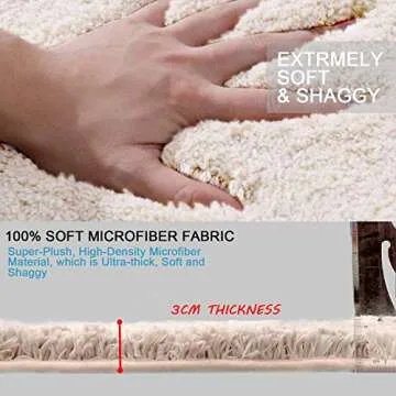 Folixitar Bathroom Rug, 16X24 Inch, Non-Slip Microfiber Bath Mat, Super Water Absorbent, Machine Washable, Thick, Soft Shaggy Rugs Carpet for Bath Room, Shower, Hot Tub, Spa