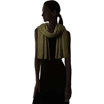 French Connection Women's Wool Blend Knit Scarf, Dusty Olive, O/S