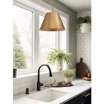 Kira Home Vida 18" Modern Industrial Pendant Light + Metal Empire Shade, Adjustable Hanging Height, Warm Brass Finish