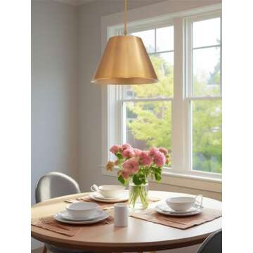 Kira Home Vida 18" Modern Industrial Pendant Light + Metal Empire Shade, Adjustable Hanging Height, Warm Brass Finish