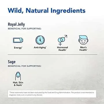 NORTH AMERICAN HERB & SPICE Royal Power - 120 Capsules - Royal Jelly Concentrate - Healthy Energy Response, Natural Source of Vitamins - Fortified with Rosemary & Sage - Non-GMO - 60 Servings