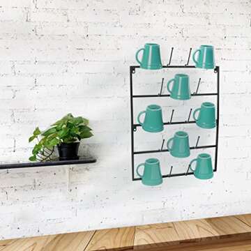 Sorbus Mug Rack - Stylish Wall Mount Organizer for Mugs