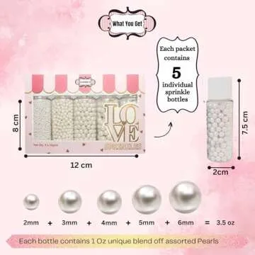 Confect White Pearl Sprinkles | Valentines Sprinkles | Edible Mix White Pearls & dragees Sprinkles | Frozen Sprinkles | White Princess Disco Ball Sprinkles - 3.5 Oz