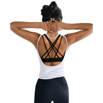 OYANUS Womens Summer Workout Tops Sexy Backless Yoga Shirts Open Back Activewear Running Sports Gym ...