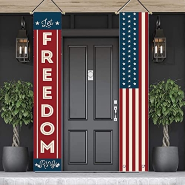 Vibrant Independence Day Banners - Durable Outdoor Decorations for Memorable Celebrations