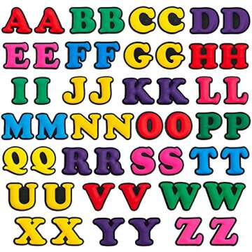 KHOCOEE 150pcs Different Letters Charms for Clog Garden Slippers, Not Random, Unisex Wristband Shoe Decoration, Party Gifts