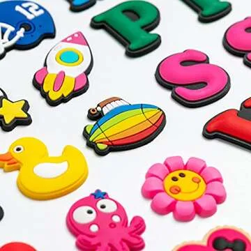 KHOCOEE 150pcs Different Letters Charms for Clog Garden Slippers, Not Random, Unisex Wristband Shoe Decoration, Party Gifts