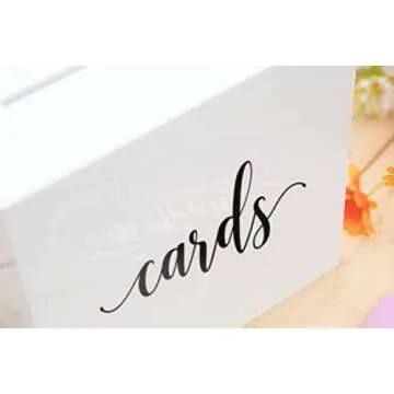 UNIQOOO Elegant White Acrylic Wedding Card Box, Large 10x10x5.5 inch | Wedding Receptions Wishing Well Money Box, Birthdays, Memory Box