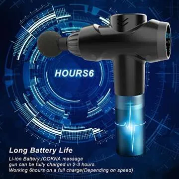 IOOKNA Percussion Massage Gun, Father's Day Gift, Upgrade Muscle Handheld Deep Tissue Massager (Black)-– Six Different Adjustable Heads for Different Muscle Groups - 20 Speed Options