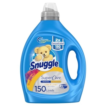 Snuggle SuperCare Laundry Fabric Softener Liquid, Lilies & Linen, 2X Concentrated Fabric Conditioner...