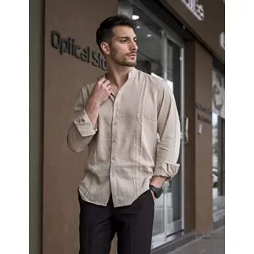 COOFANDY Summer Casual Shirt for Men Vacation Linen