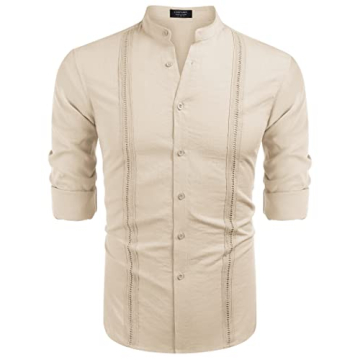 COOFANDY Summer Casual Shirt for Men Vacation Linen