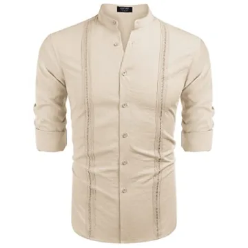COOFANDY Summer Casual Shirt for Men Vacation Linen