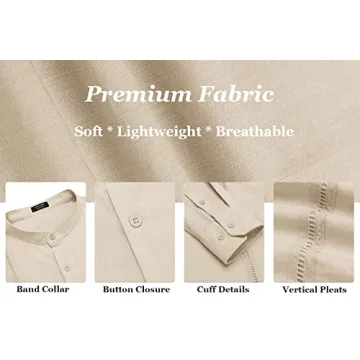COOFANDY Summer Casual Shirt for Men Vacation Linen