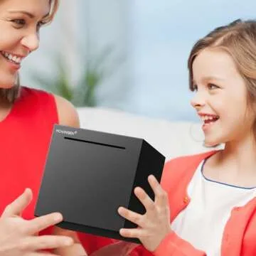 HCHANGEN Piggy Bank for Adults Stainless Steel Piggy Bank Must Break to Open Metal Money Bank for Cash Saving (Black, 4.72inches)